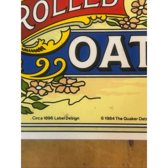 Vintage 1984 6” Quaker Oats Trivet/Tiles w Hanging Hardware (5789) - Picture 5 of 8